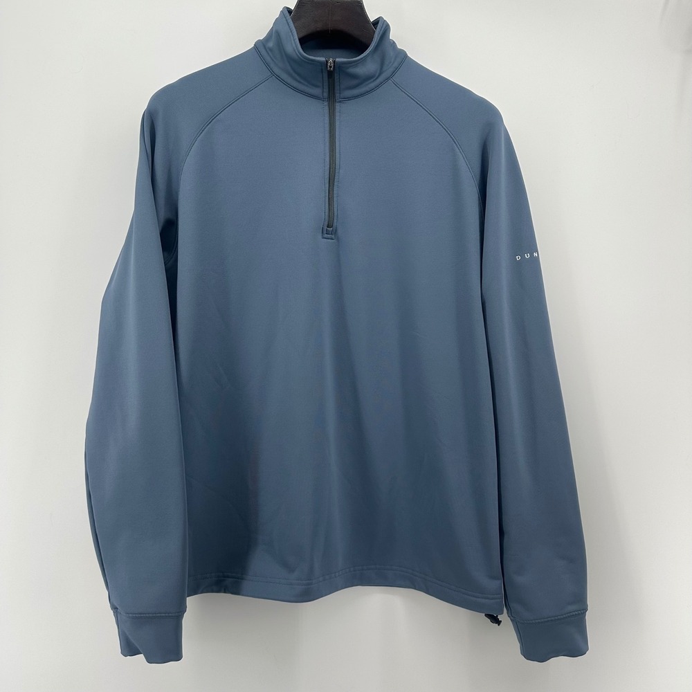 Dunning Golf Quarter Zip Pullover Mens Size Medium Blue Gray Performance Top - Picture 2 of 8